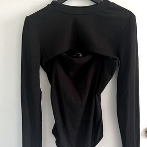 Twice as cute ribbed long sleeve body suit two piece